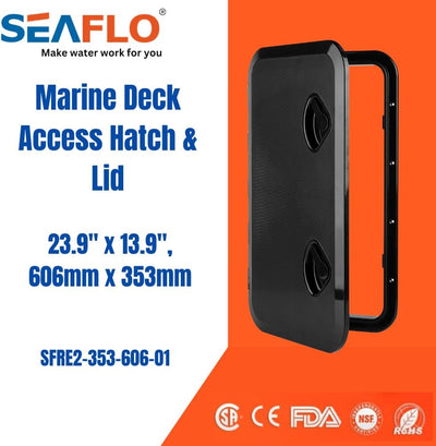 SEAFLO Marine Deck Access Luke & Deckel – (61 x 35,6 cm) (schwarz)