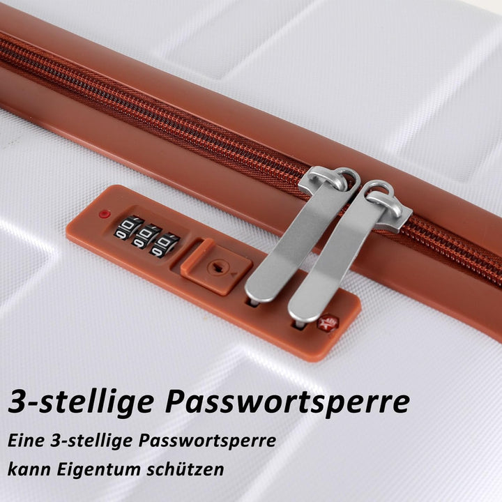 TANTOMI Kofferset 3-teilig, ABS Hartschalenkoffer Set, Reisekoffer Set mit Rollen, Gepäck-Sets (20/2