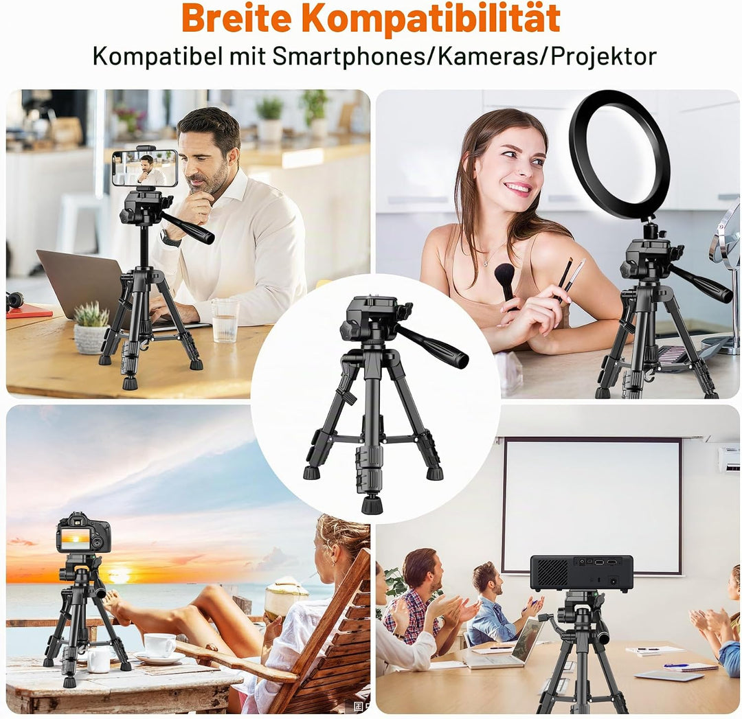 JOILCAN Mini Stativ 63.5cm, Aluminium Kamera Stativ für Cannon/Sony/DSLR Kamera/Video Camcorder/Proj