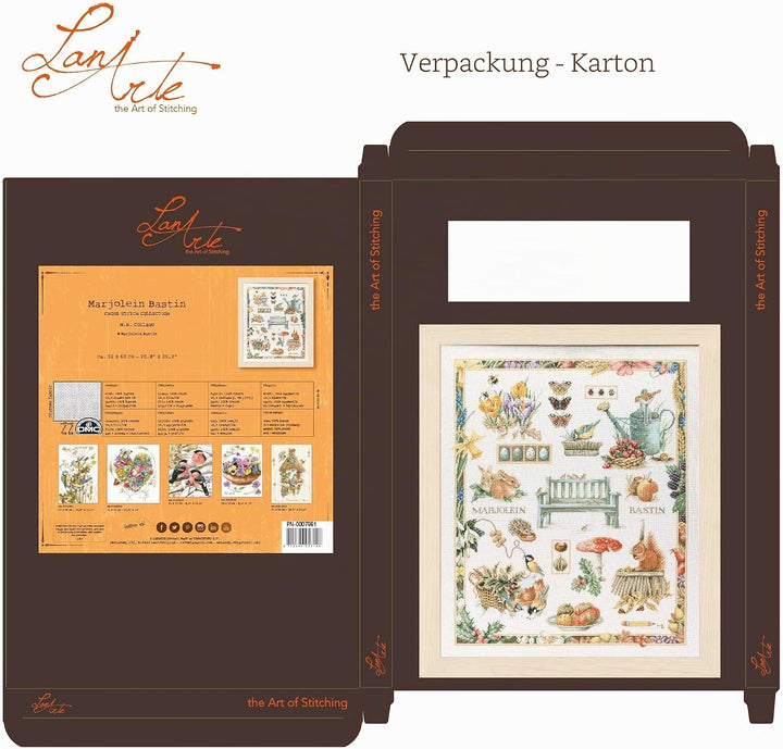 Lanarte Kreuzstich Stickpackungen für Erwachsene, Kreuzstich Set vorgedruckt mit Stickbild auf 100%