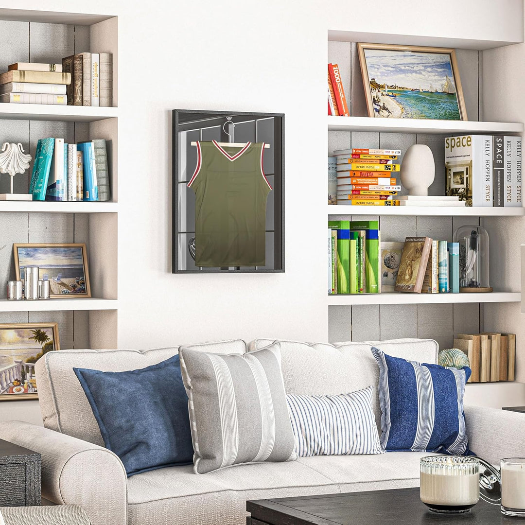 HOMCOM Trikotrahmen Aluminium 60x80 cm Objektrahmen mit UV-Schutz, Bilderrahmen für Fussball Basketb
