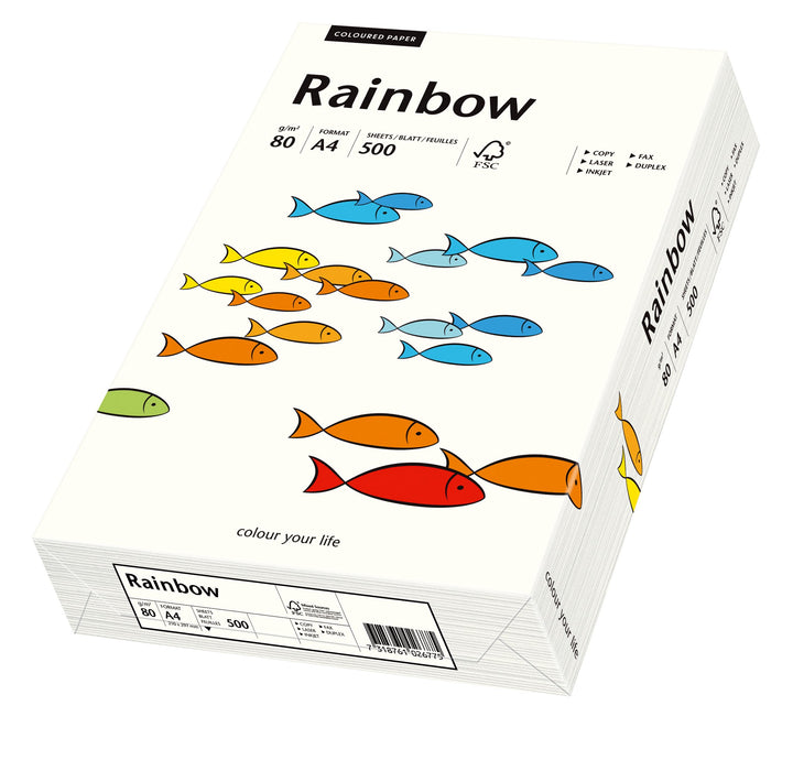Papyrus 88042226 Druckerpapier Rainbow 80 g/m², A4 500 Blatt naturweiss, natur