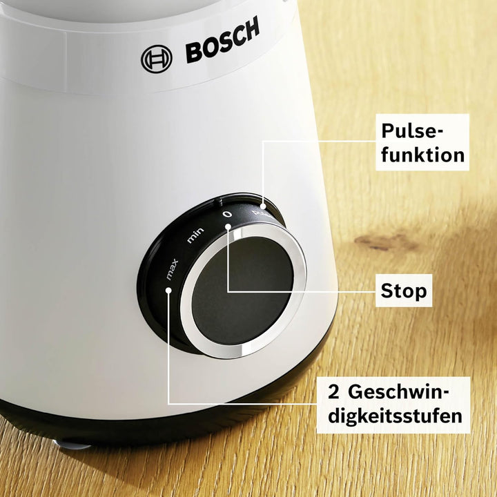 Bosch Standmixer VitaPower Serie 4 MMB6141W, hochwertige Edelstahl-Klingen, 1,5l Tritan-Mixbehälter,