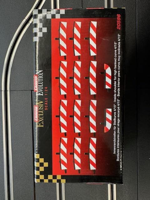 Carrera Evo/Excl. Innenrandstreifen Steilkurve 4/15° rot/Weiss