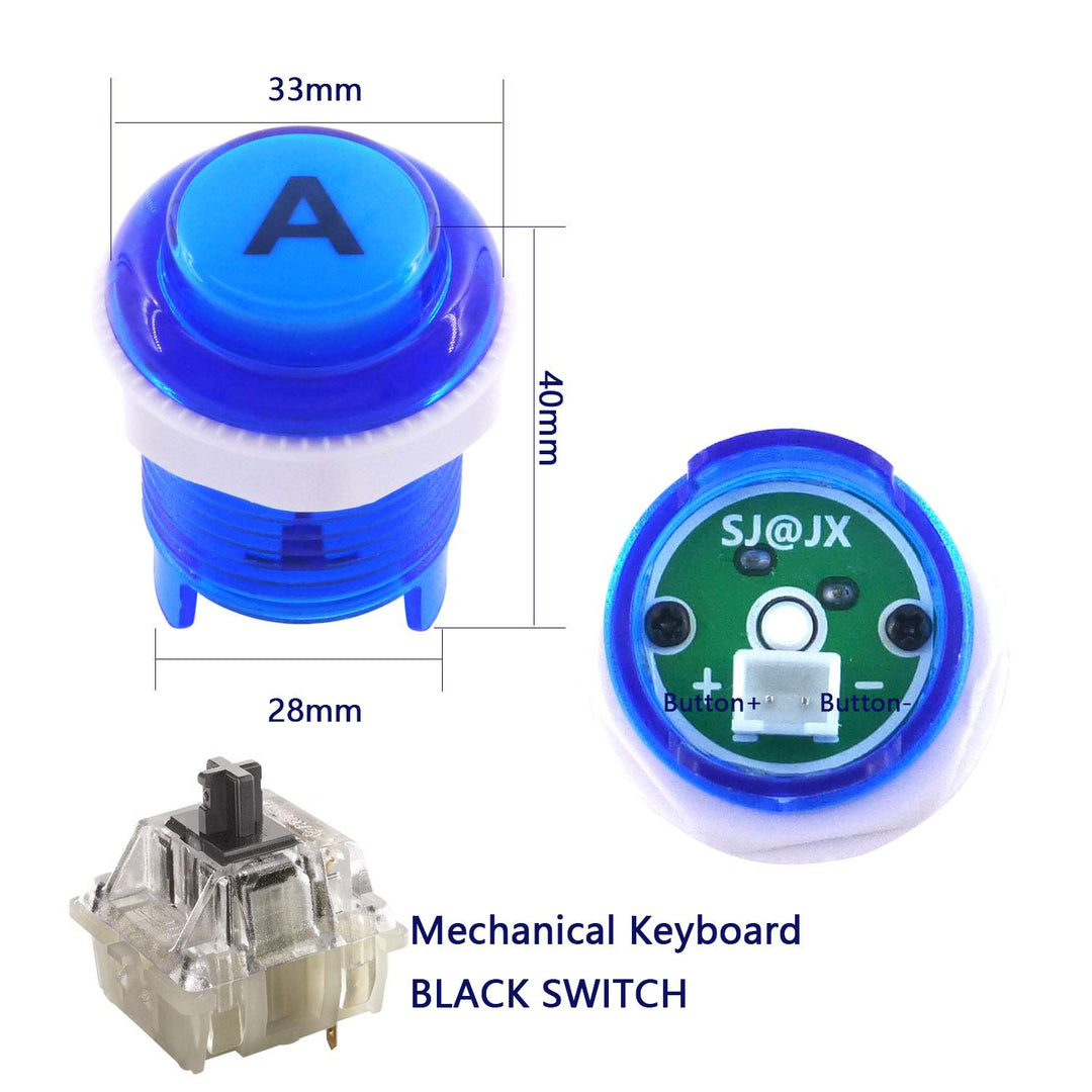 SJ@JX Arcade Game DIY Kit 2 Player Zero Delay USB Encoder Button Joystick Controller für Retro Raspb