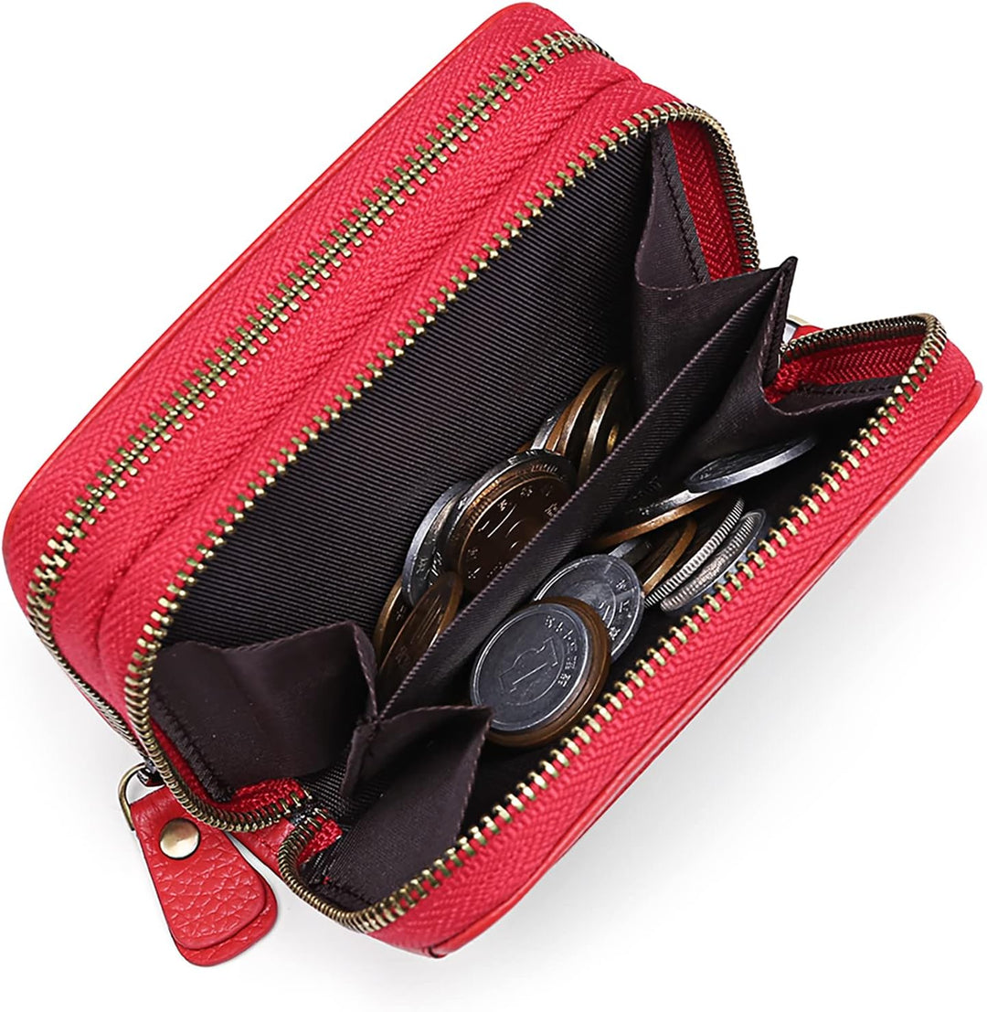 GAEKEAO Damen Geldbörse klein aus Echtes Leder, Geldbeutel für Frauen mit RFID-Schutz, Mini Damen Po