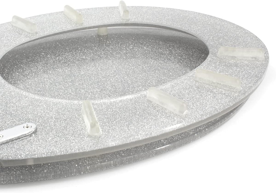 Gelco 709563 Glitter WC-Sitz, Motiv Glitter, Absenkautomatik Kunstharz Silber 46 x 34 x