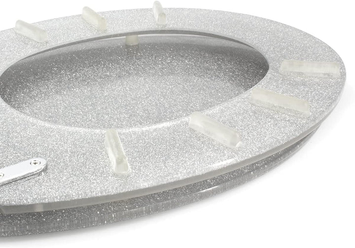 Gelco 709563 Glitter WC-Sitz, Motiv Glitter, Absenkautomatik Kunstharz Silber 46 x 34 x