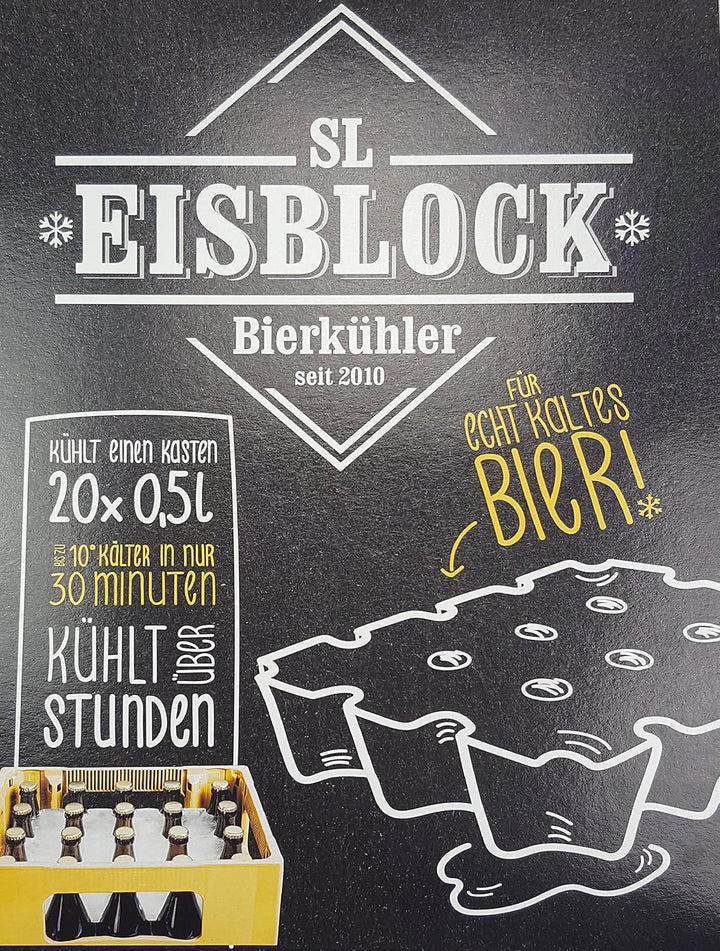 SL-Eisblock - Bierkühler, Getränkekühler 0,5 Liter Flaschen der SL-EISBLOCK Bierkastenkühler ist MAD