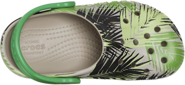 Crocs Unisex Kinder Baya Graphic Clog K Holzschuh 20 EU Cobblestone Tropical Green, 20 EU Cobbleston