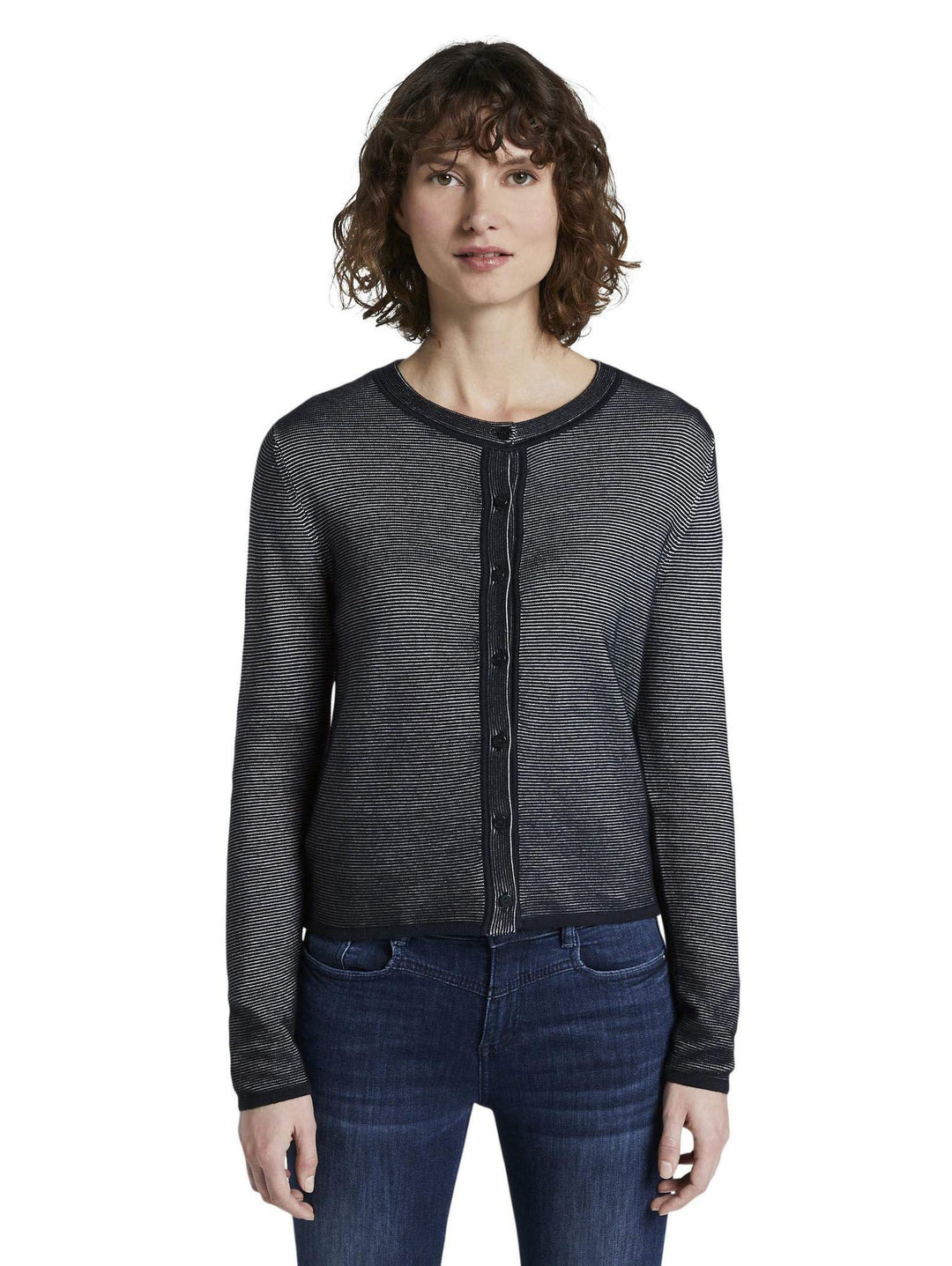 TOM TAILOR Damen Pullover & Strickjacken strukturierter Cardigan Sky Captain Blue,XL,10668,6000