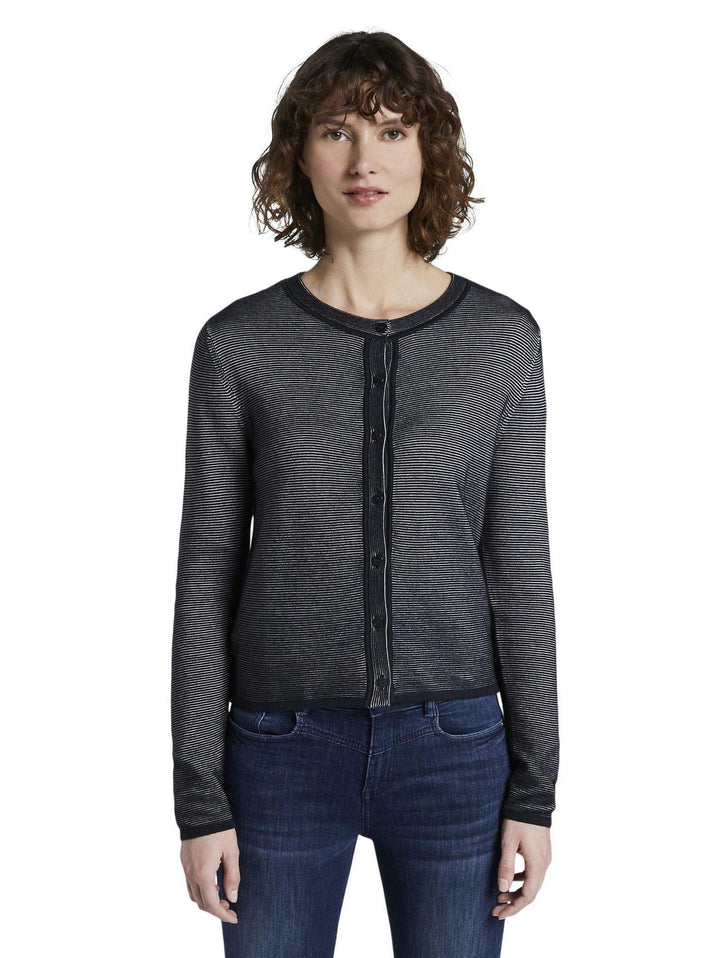 TOM TAILOR Damen Pullover & Strickjacken strukturierter Cardigan Sky Captain Blue,XL,10668,6000