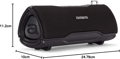 AIWA BST-500BK: Stereo-Bluetooth-Lautsprecher, TWS, tragbar, Schwarz, geeignet für Android oder iPho