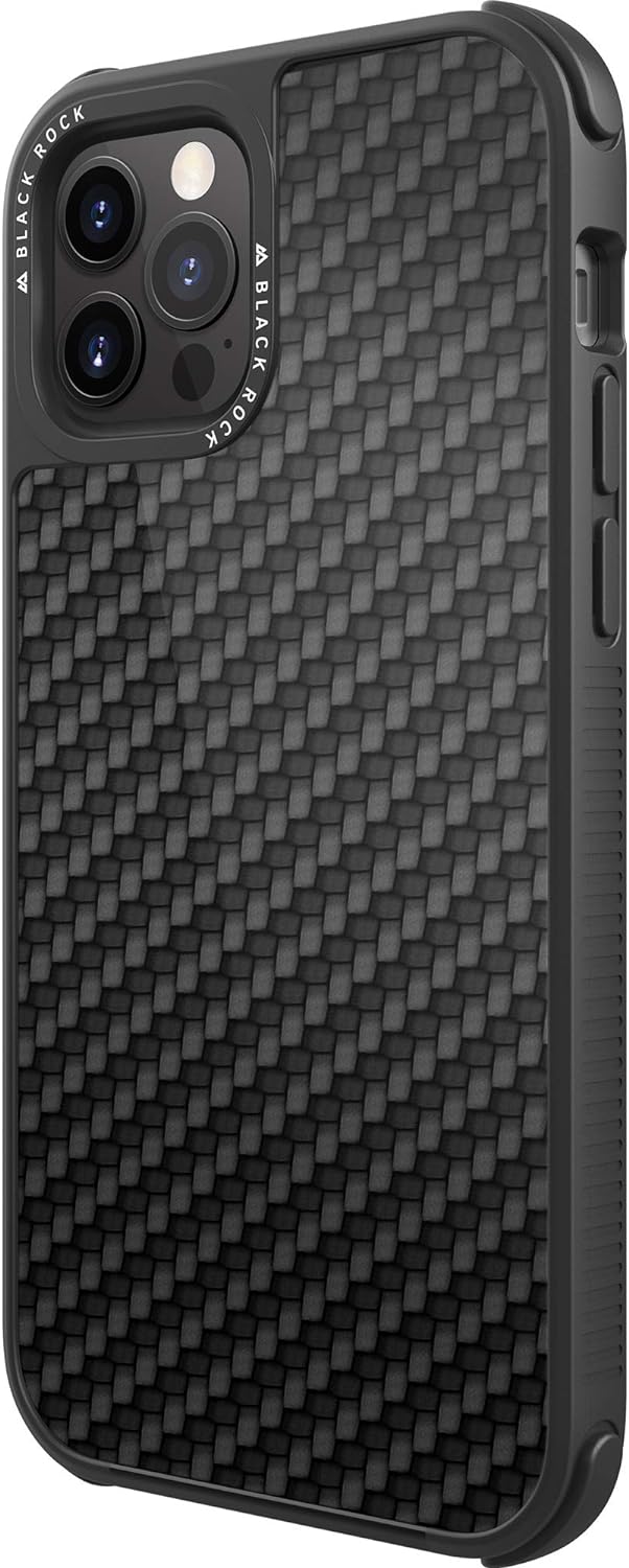Black Rock - Hülle Robust Case Real Carbon passend für Apple iPhone 12/12 Pro I Karbon Handyhülle, F