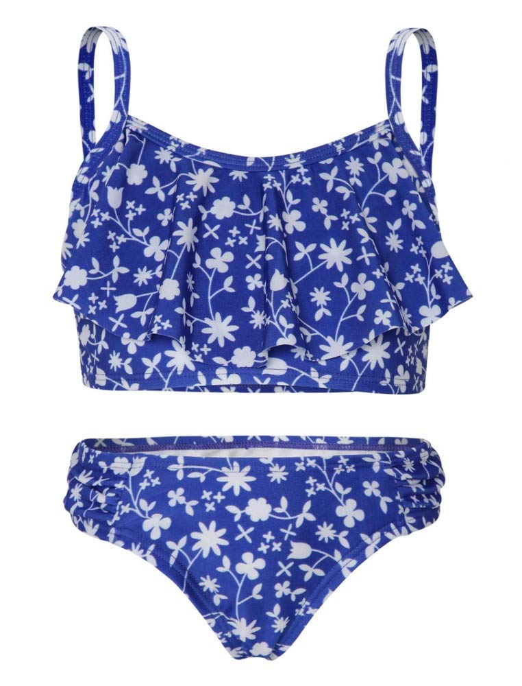 La-V Mädchen Bikini 116-122 Blau-geblümt, 116-122 Blau-geblümt