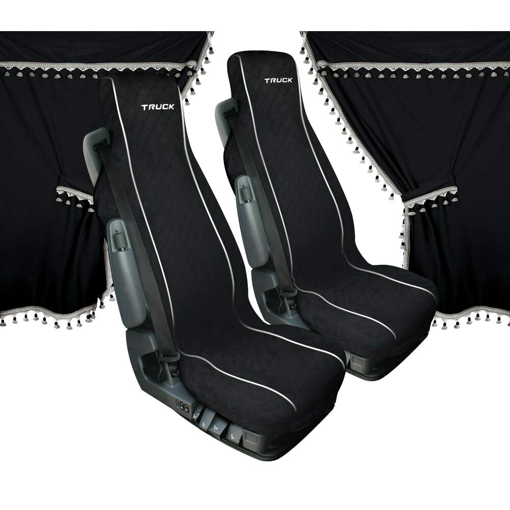 Lampa Melissa Innenraum-Set Mikrofaser Sitzbezug und Gardinen in schwarz, Schwarz