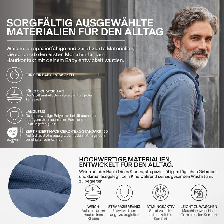Koala Babycare Babytrage Neugeborene ab Geburt 0–36 Monate (3,2–20,4 kg) – Baby Trage mit Patentiert