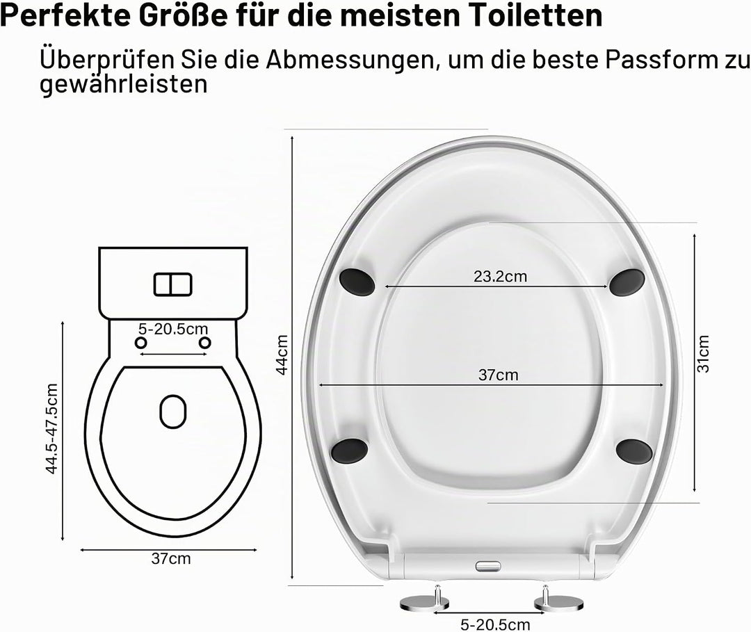 WC Sitz Absenkautomatik weiss oval Absenkautomatik Toilettensitz mit Schnellverschluss für einfache