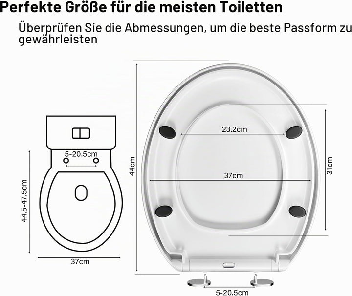 WC Sitz Absenkautomatik weiss oval Absenkautomatik Toilettensitz mit Schnellverschluss für einfache