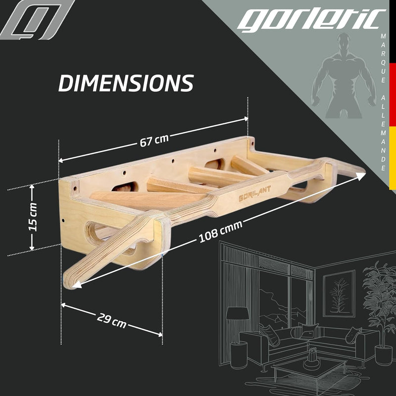 Gorilant - Titan, Klimmzugstange für die Wand über der Tür, Pull-up Stange, mehrere Griffe | einfach