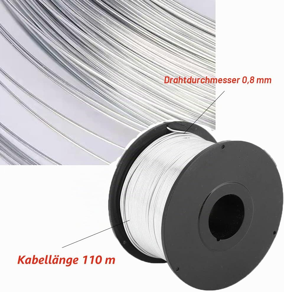 4 Stück Stahl Rebar Tie Wire, 110m x 0,8 mm Stahlbewehrungsdrahtrollen Rebar Bindedraht für Automati
