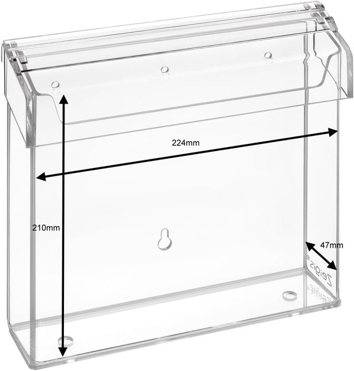 Prospektbox/Prospekthalter/Flyerhalter für Prospekte 21x21cm, wetterfest, für Aussen, mit Deckel, au