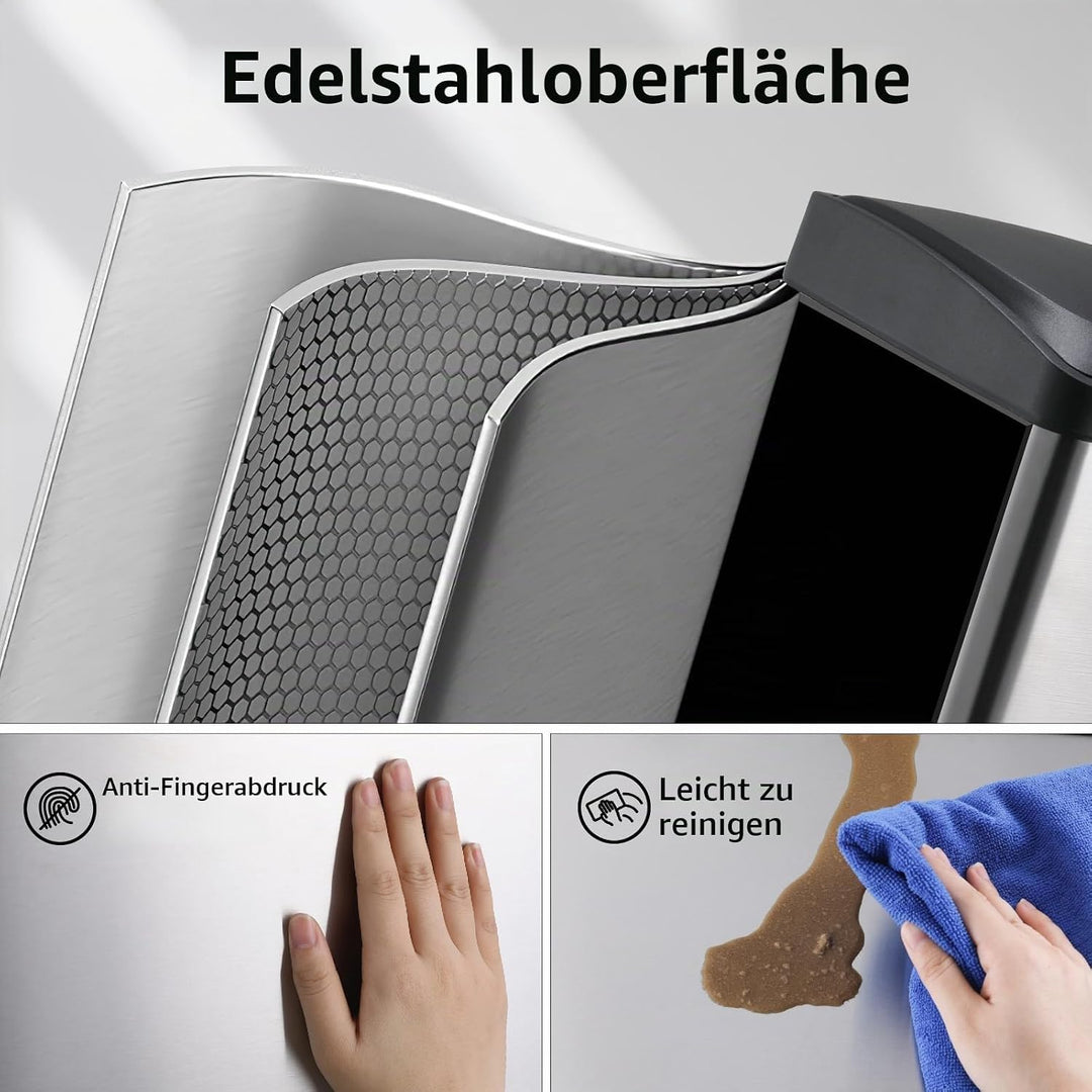 LIFERUN Mülleimer 3 Fächer, 3x 8L Mülltrennsystem, 24 Liter Abfalleimer Küche, Kleiner Treteimer aus