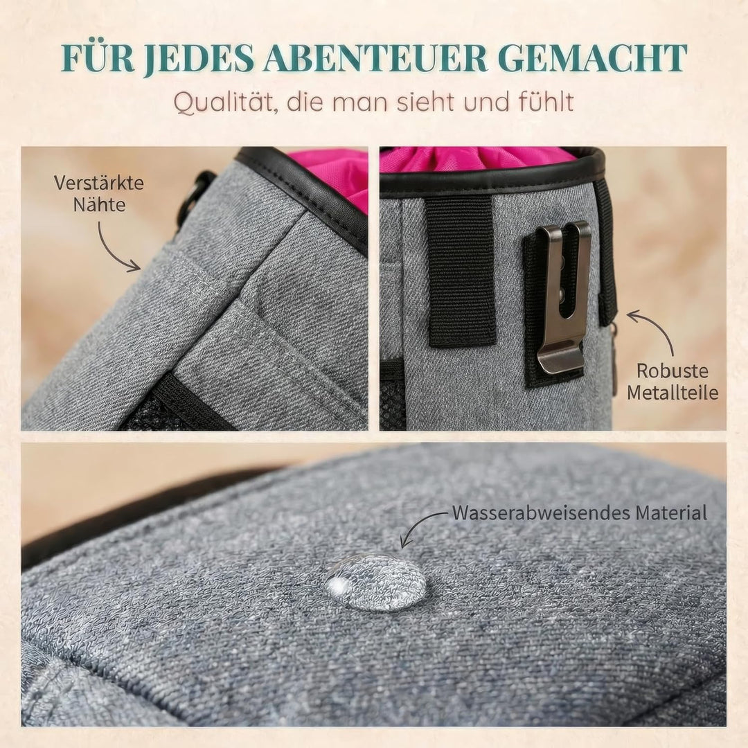 HUND IST KÖNIG® Premium Leckerlibeutel für Hunde - der Alleskönner - Robuster Futterbeutel Hunde mit