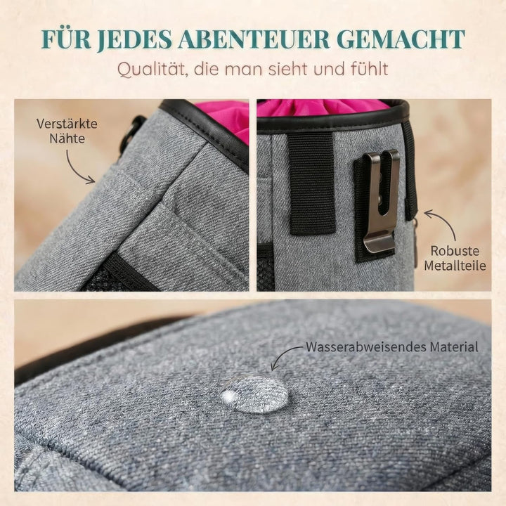 HUND IST KÖNIG® Premium Leckerlibeutel für Hunde - der Alleskönner - Robuster Futterbeutel Hunde mit