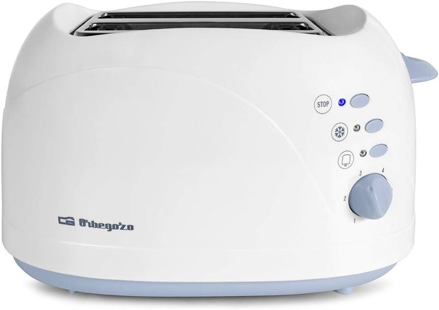 Orbegozo TO 3010 - Toaster für zwei Scheiben, Auftaufunktion, Schnellstopp, isoliertes Gehäuse, sech