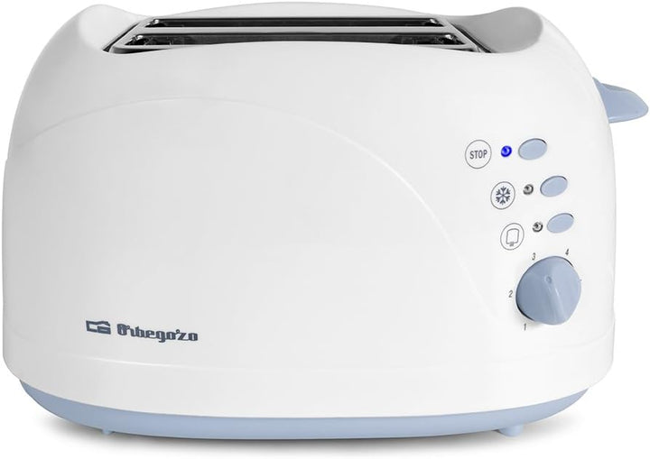 Orbegozo TO 3010 - Toaster für zwei Scheiben, Auftaufunktion, Schnellstopp, isoliertes Gehäuse, sech