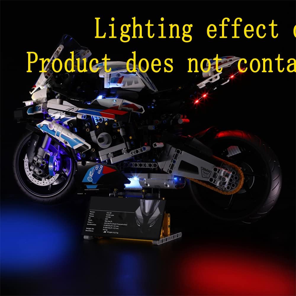 GEAMENT LED Licht-Set Kompatibel mit Lego BMW M1000RR - Beleuchtungsset für Technic 42130 Baumodell