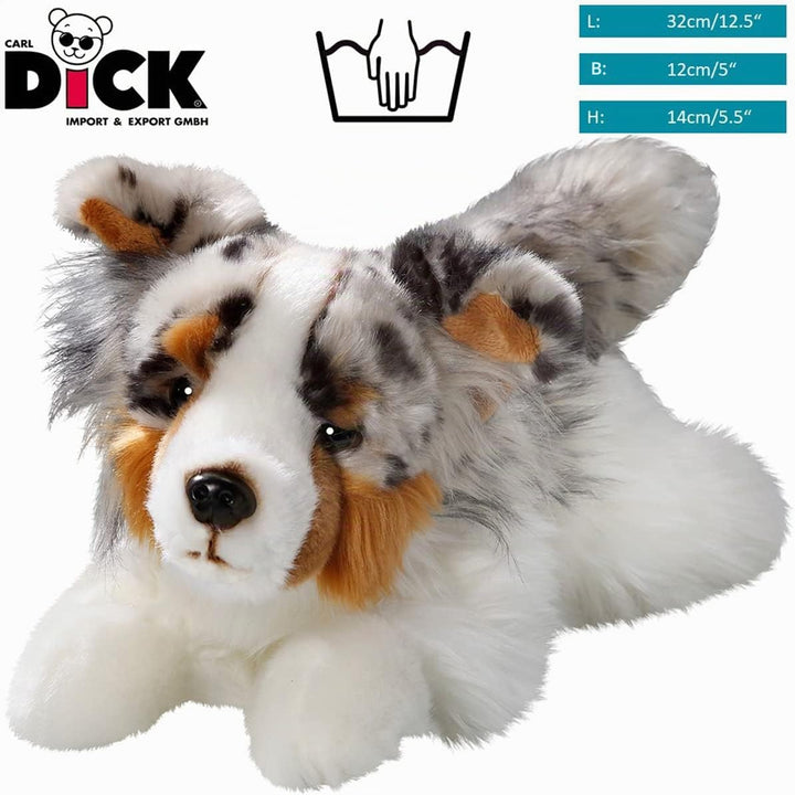 Carl Dick Australischer Schäferhund liegend, Hund, Plüschtier, Kuscheltier ca. 30cm 3477 Ash - Grau-