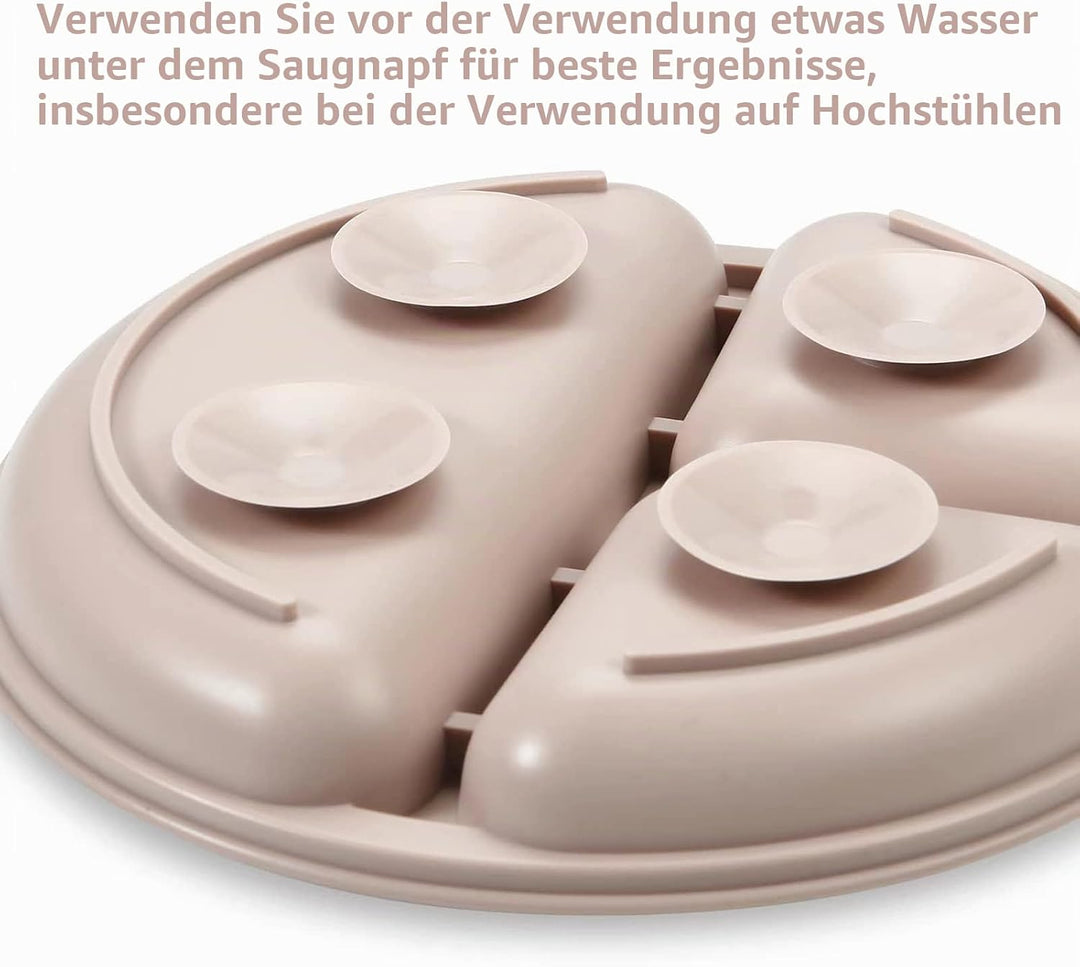 PandaEar Silikon Baby Geschirrset Kindergeschirr| 2 Kinder Teller mit Saugnapf mit 2 Babylöffel 2 Ga