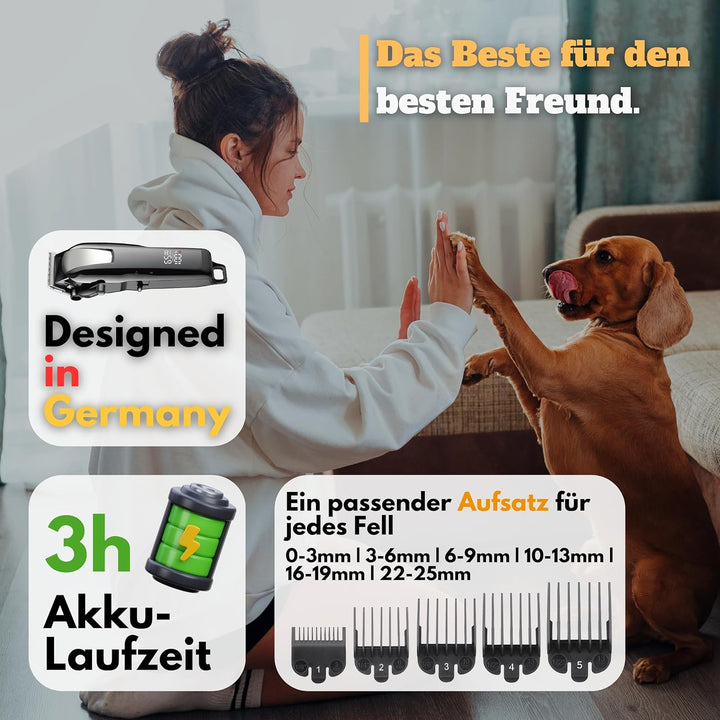 Hundeschermaschine - Leise Profi Schermaschine für Hund Katze Pferd dichtes Fell - Hundetrimmer Hund