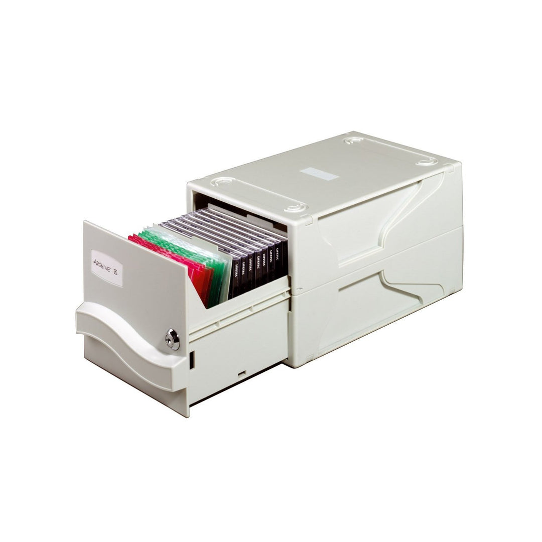 Durable Multimedia Box für CDs und Disketten, abschliessbar und erweiterbar, grau, 525610 klein, kle