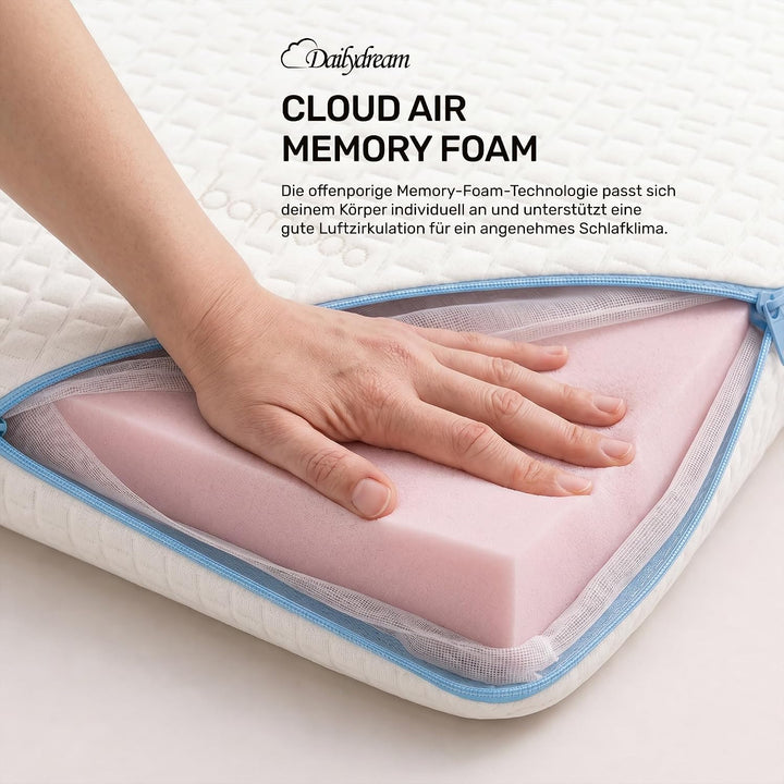 Dailydream Topper 100x200cm aus Memory Foam, 5 cm hoch | Edition Lavendel, H1/2, Matratzentopper mit