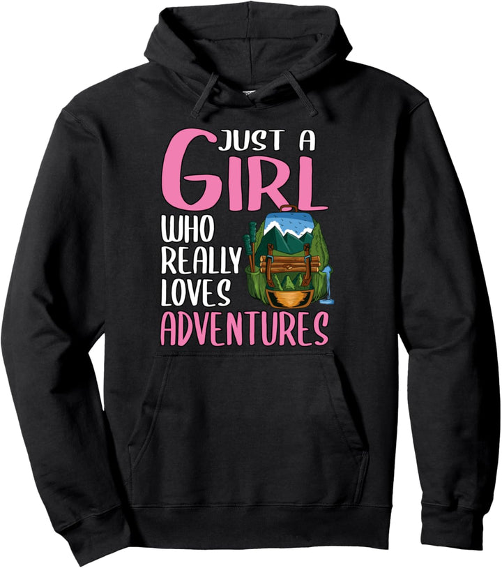 Damen Just A Girl Abenteuer Geschenk Abenteuer Pullover Hoodie