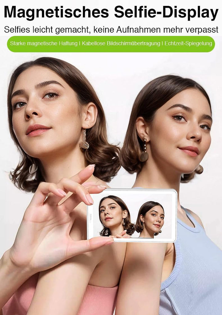 Callstel Selfie-Displays: Selfie-IPS-Vorschau-Display, 3,97", magnetisch, für iOS/Android, Akku (Mon