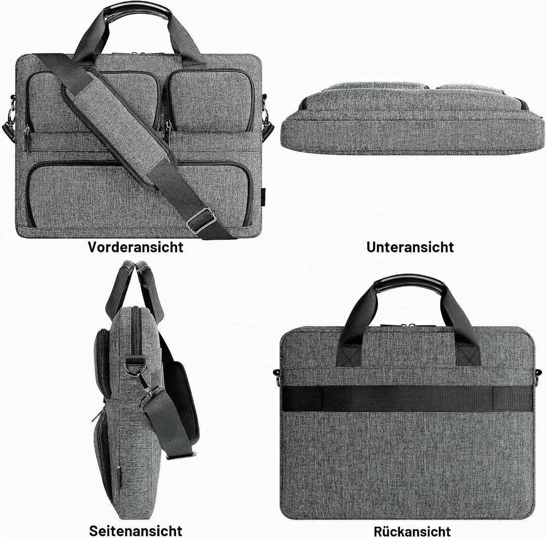 DOMISO 15-15.6 Zoll Laptoptasche Wasserdicht, Business Aktentasche mit Schulterriemen, Tragbare Comp