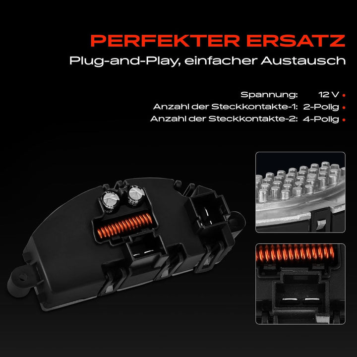 Frankberg Gebläseregler Vorwiderstand Steuergerät Kompatibel mit A4 1.8L-3.0L 2007-2015 A4 Allroad A