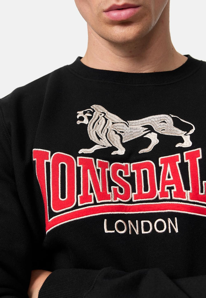 Lonsdale Herren Lawins Sweatshirt L Black/Red/Grey, L Black/Red/Grey