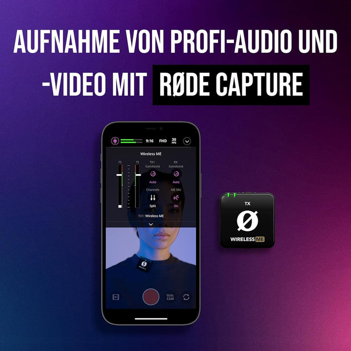 Rode Wireless ME Dual drahtloses Mikrofon-System kabelloses Mikrofon Funk-System + keepdrum Mikrofas