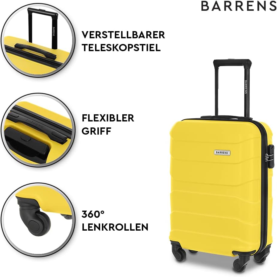 BARRENS Kabinenkoffer | Kabinengepäck | 55x40x20cm | 34 L | ABS-Material | Chiffrierschloss Reisekof