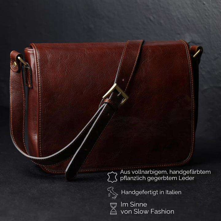 Time Resistance Leder Umhängetasche Herren - Messenger Bags - Arbeitstasche Herren - Elegante Aktent