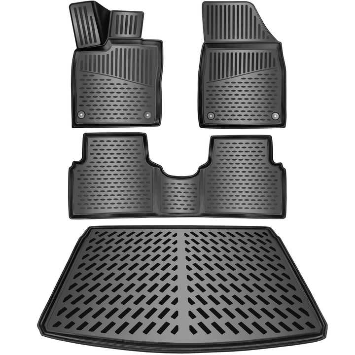 ELMASLINE 3D Gummimatten &amp; Kofferraumwanne Set für VW ID.3 | Oberer Ladeboden | 2020-2025 | Wichtige