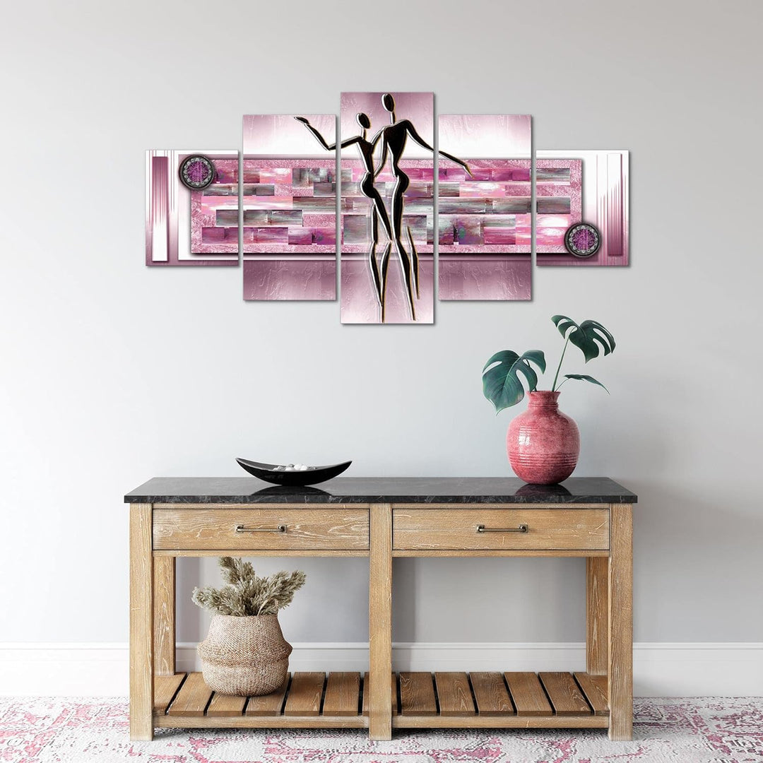 Runa Art Wandbilder Abstrakt Figuren 5 Teilig Bild auf Vlies Leinwand Deko Wohnzimmer Schlafzimmer L