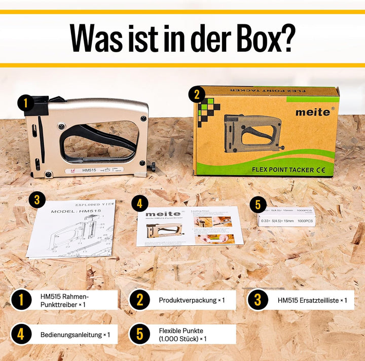 meite Hand-Punktetreiber HM515 mit 1000 Punkten – Manuelles Bilderrahmenwerkzeug, Leichter Punktetre