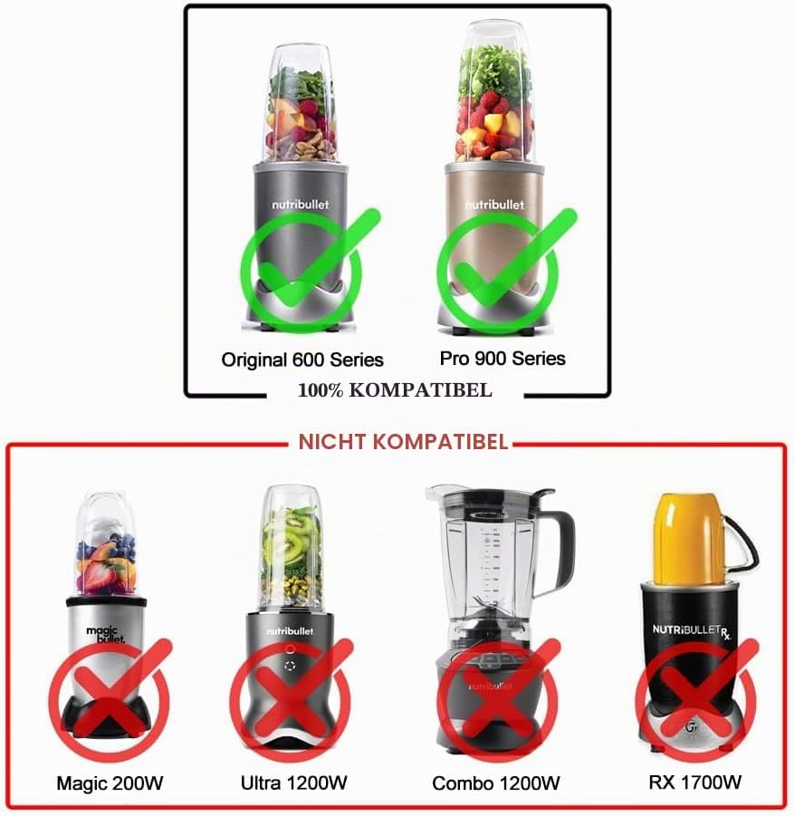 Ersatzteile Zubehör für nutribullet Elektrischer Mixer - 950ml Becher &amp; Extraktor Klinge mit Flip-To