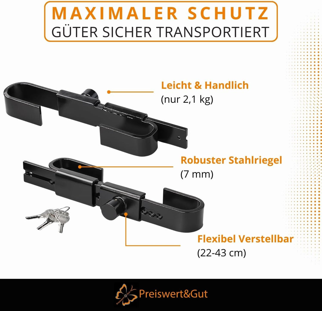 Preiswert&Gut 2x Containerschloss verstellbar von 22 bis 43 cm inkl. 2 Schlüssel - Seecontainer und